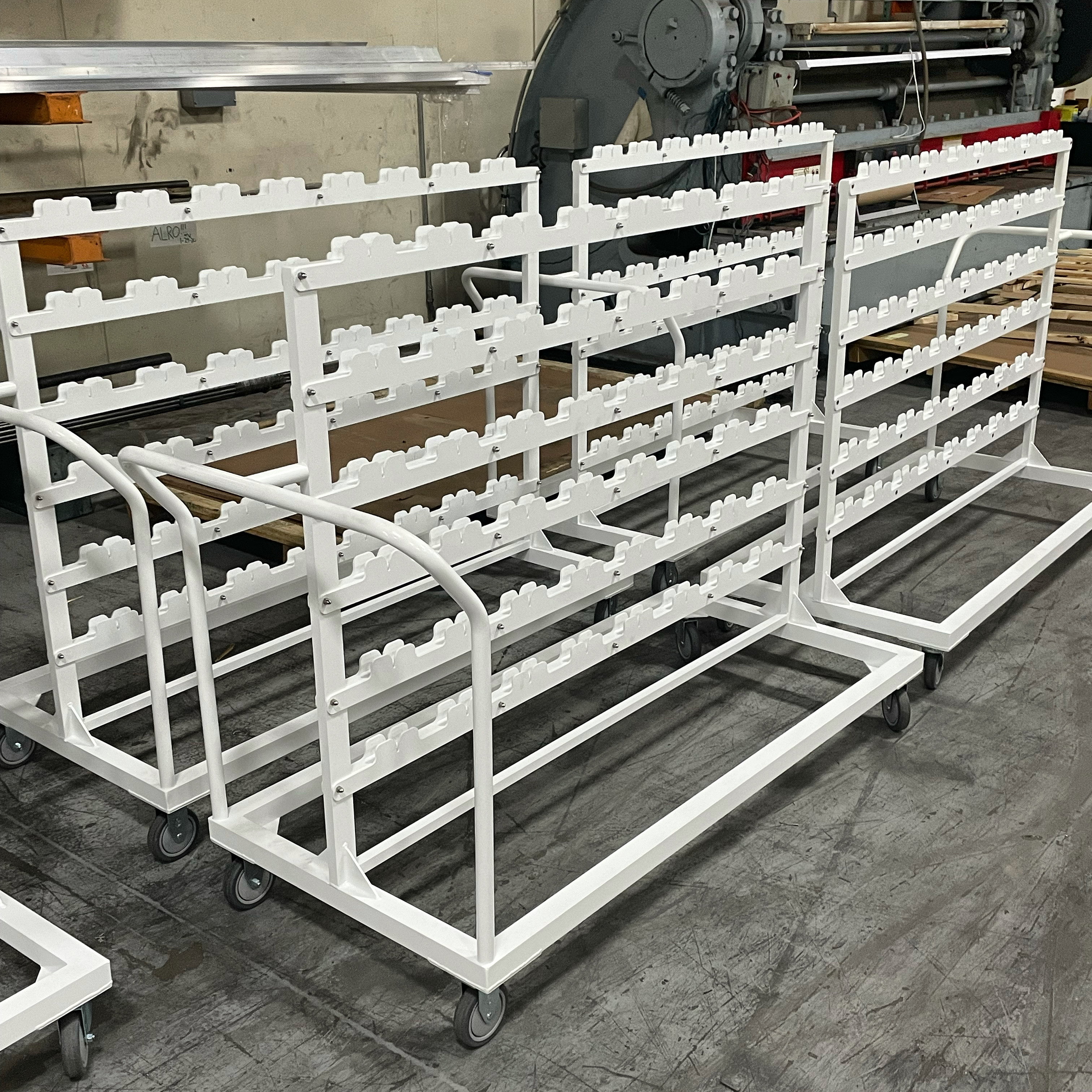 Hospital waste transport racks for Medical Waste client.